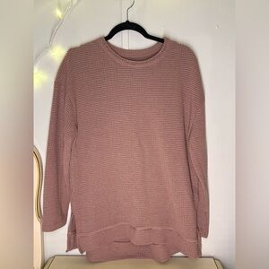Cozy Pink Waffle Knit Sweater
